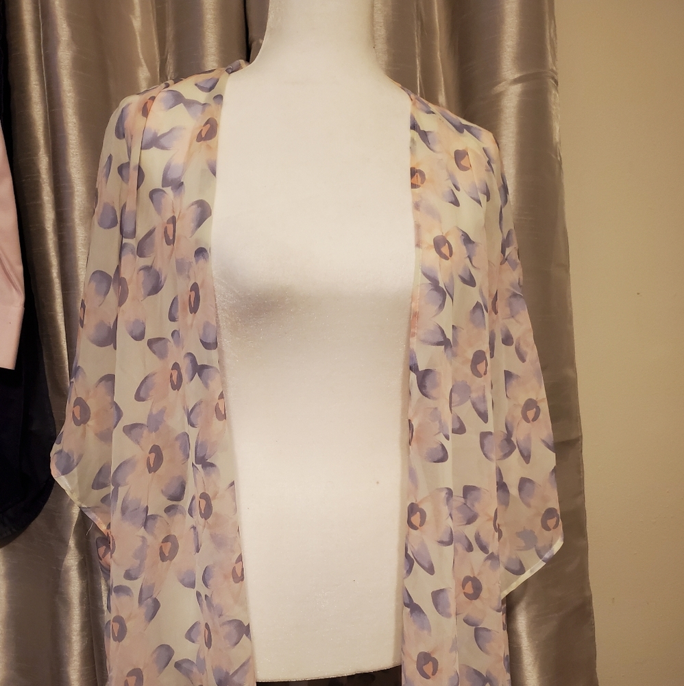 Francesca's Sheer Floral Kimono